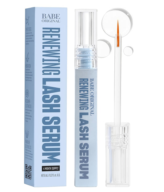 BABE ORIGINAL Renewing Lash Serum-Peptide-Infused Eyelash Serum forFuller, Longer-Looking Natural Lashes,Lash Enhancing Treatment withNourishing Botanicals, Vegan & Cruelty-Free Gentle